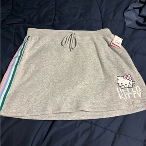 Hello Kitty Gray Skirt with Colorful Side Stripes